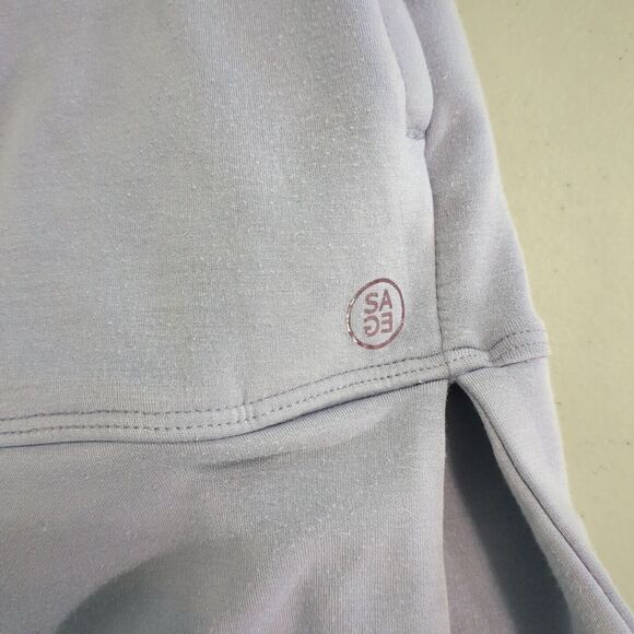 Sage Scuba Cozy Top Drop Shoulder Side Pockets Tunic Length medium sweatshirt - Picture 3 of 7